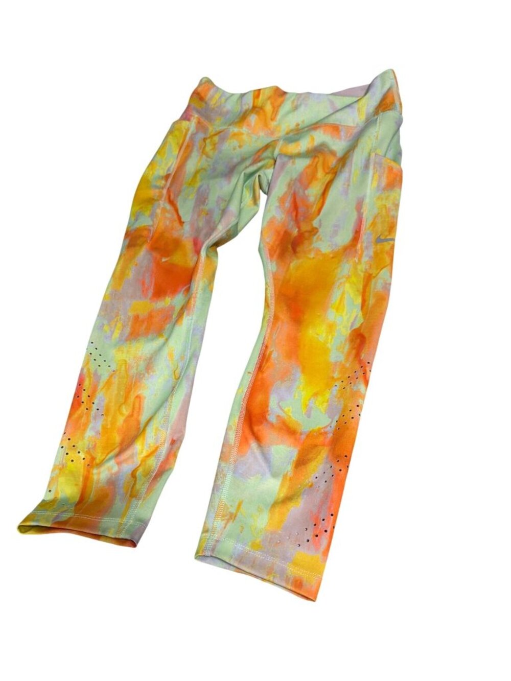 Nike Womens Dri-Fit Leggings Large Multicolor Abstract Print Ventilation Details
